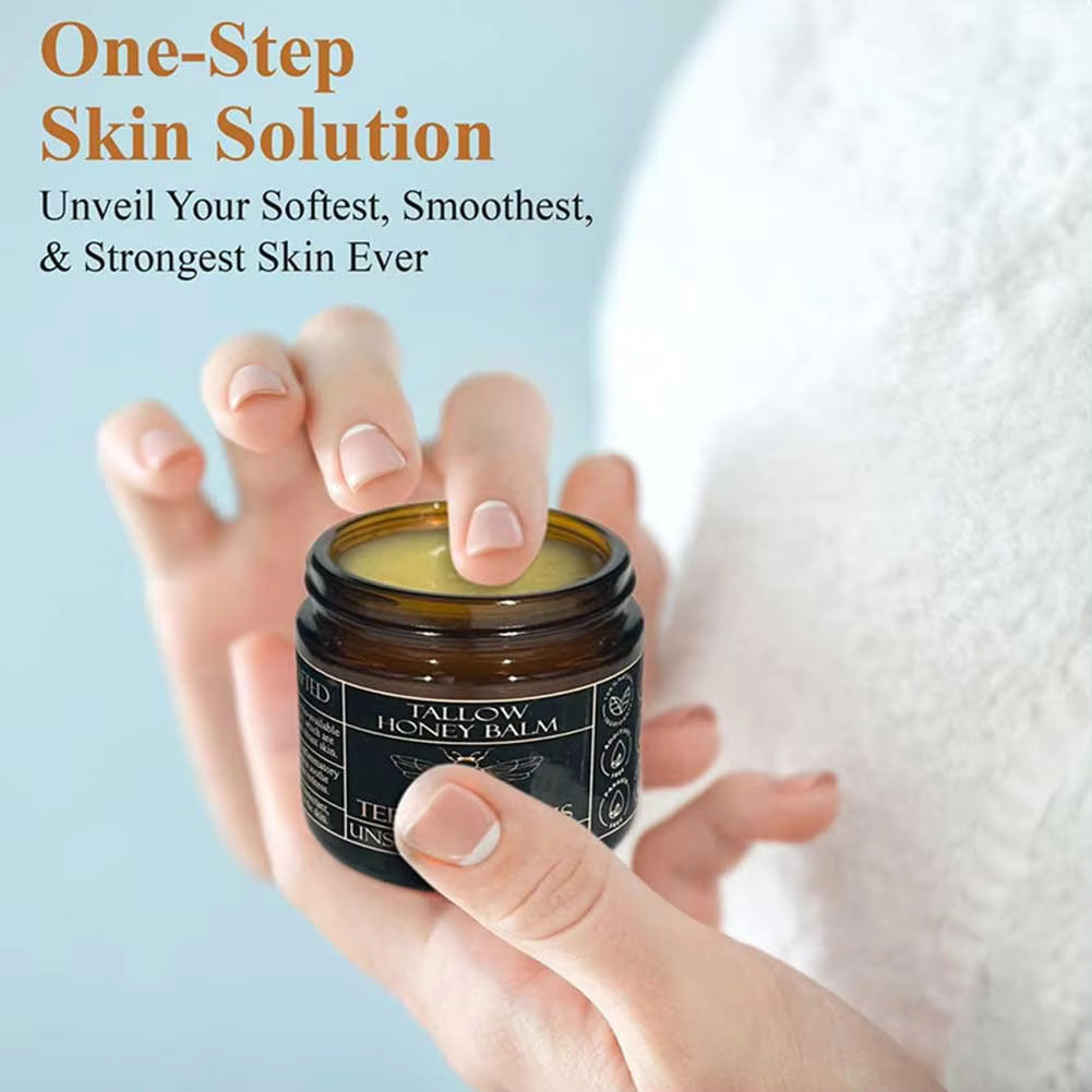 Organic Grass Fed Beef Tallow Balm With Raw Honey Moisturizing Cream